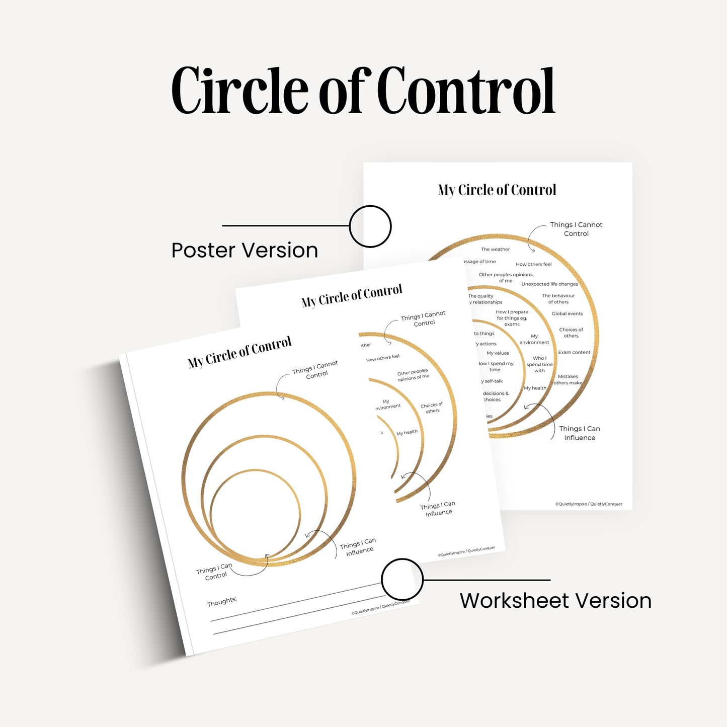 Circle of Control Worksheets and Poster