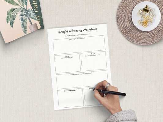 Quietly Inspire Thought Reframe Worksheets