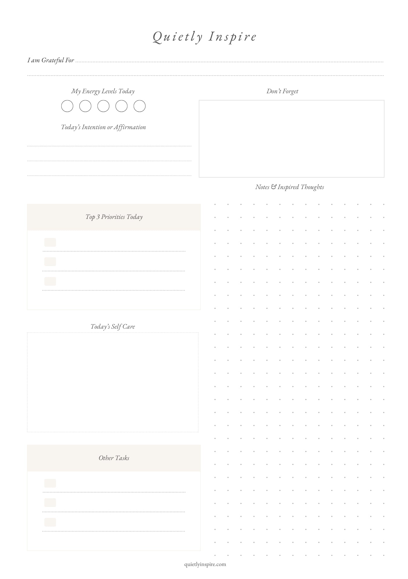 Quietly Inspire Note Pads
